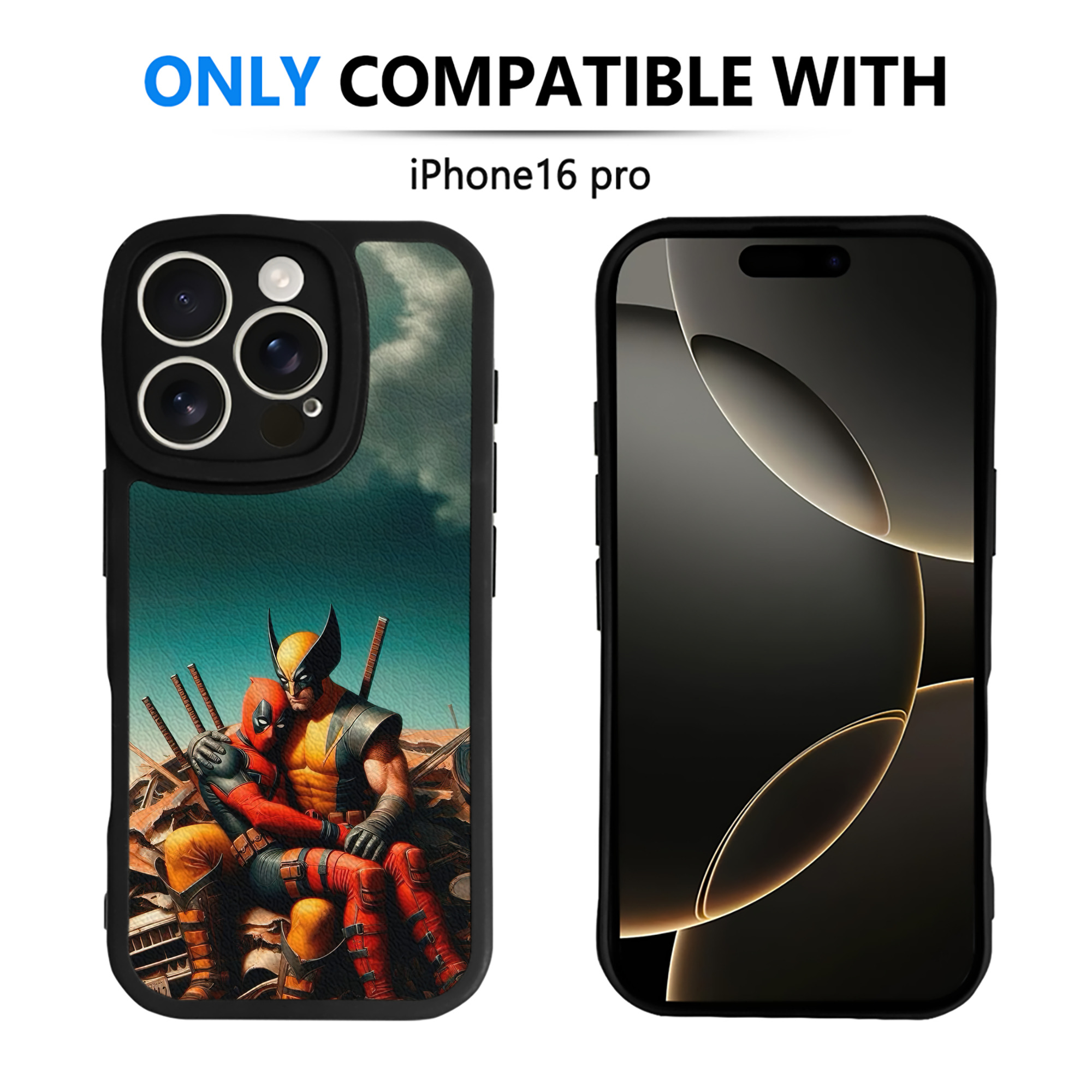 （画像用） Deadpool デッドプール 【iPhone 16シリーズ対応】シリコンスマホケース（レザー調） 材質：シリコン